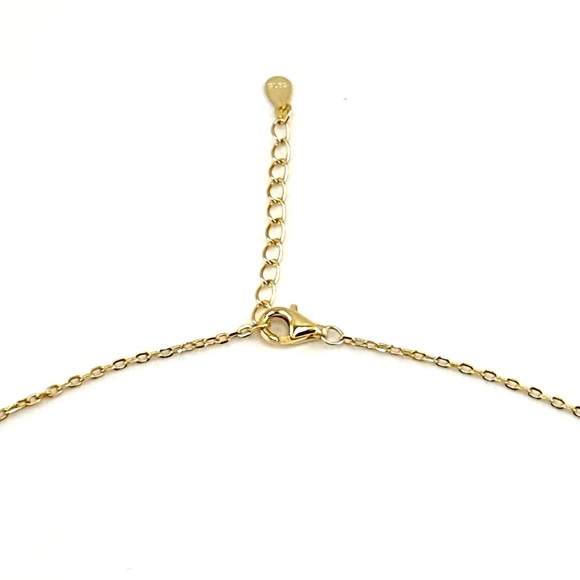 18K Gold Plated over 925 Sterling Silver Multicolor Evil Eye Clover Necklace - Picture 3 of 4